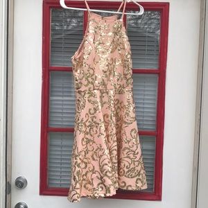 Cute, brawlers pink and gold dress!